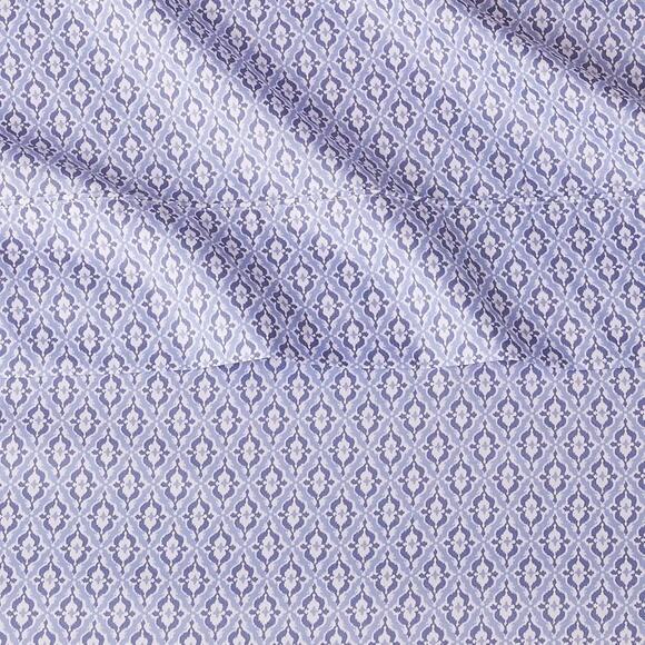 Amazon Basic Twin 3-Piece Microfiber Bed Sheet Set Blue Damask Soft Wrinkle-Free - Picture 4 of 7